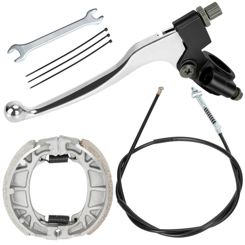 YOXUFA Mini Bike Brake Lever Kit Drum Brake Cable Shoes Replacement for Coleman CT200U CT200U-EX BT200X Baja Warrior Heat MB200 Massimo Axis M200 Predator 212 196cc 200cc Parts W/ 22mm 7/8" Handle brake lever+ brake shoe+ brake cable