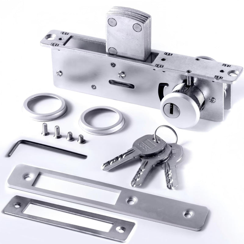 Cylinder Deadbolt Mortise Lock - Commercial Storefront Door Lock Double Keyed Cylinder 1-1/8" Backset Straight Deadbolt for Storefront Entry Doors 1-1/8" straight deadbolt