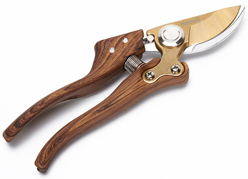 Garden Shears, Japanese Floral branch cutters, Snips for Gardening, Flower scissors Florist clippers, Hand Held Pruners for Gardening Heavy Duty, Pruning shears for garden (Wood grain) Wood-like grain