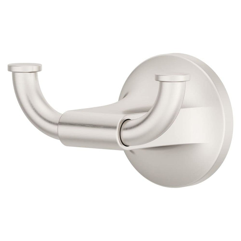 Pfister Pfirst Modern Single Towel Hook for Bathroom Wall Mount Brushed Nickel Spot Defense Finish Concealed Screw Installation Durable Metal Construction BRHPFM0GS Spot Defense Brushed Nickel 1 Pack