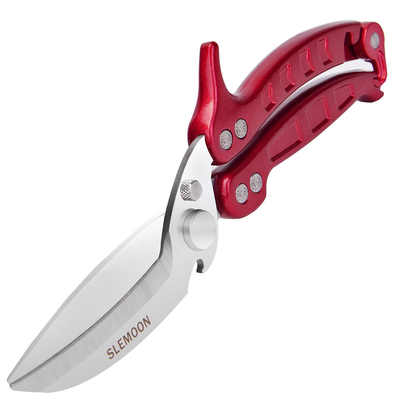 Kitchen Shears Heavy Duty Poultry Shears Meat Cutting Dishwasher Safe and Stainless Food Kitchen Scissors for Chicken Turkey Thanksgiving,Burgundy Burgundy