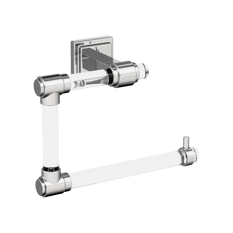 Amerock Glacio Chrome Towel Ring - Clear/Chrome Finish, 5-7/16 in Length, Bathroom & Kitchen Towel Holder 1-Piece