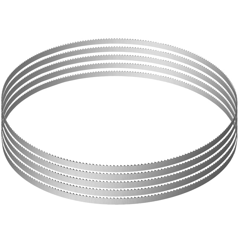 VEVOR Band Saw Blade, 65x0.6x0.02 inch, 5 PCS/Pack Meat Bandsaw Blades for Replacement, 65Mn Carbon Steel Blade, 3 TPI Meat Cutting Blade Wrapped by Rust-Proof Paper, for Commercial Bone Saw Machines 65"