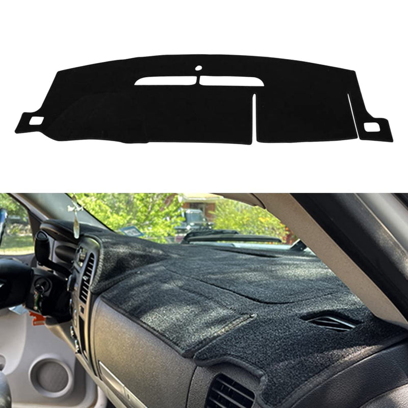 KEDAKEJI Black Dash Cover Fit Compatible with 2007-2014 Chevy Tahoe, Avalanche, Suburban, GMC Yukon/Yukon XL, Sierra & Silverado LTZ, Dashboard Cover Carpet 2007-2014 Chevy and GMC