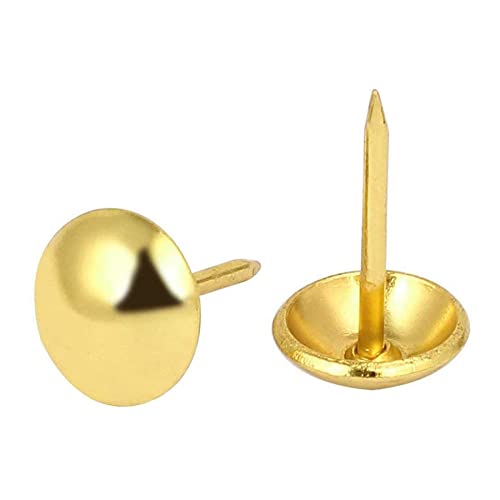  [AUSTRALIA] - 5/8” Antique Gold Upholstery Tacks Nail Pins, Furniture Thumb Tack Pins Assortment Kit for Jewelry Gift Box Sofa Decoration 100PCS