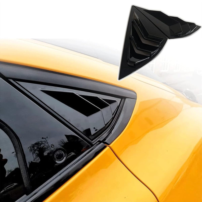 BestEvMod Compatible with 2021 2022 2023 2024 2025 Mustang Mach E Quarter Side Window Scoop Louvers Cover Window Visor Cover ABS (Glossy Black) Glossy Black