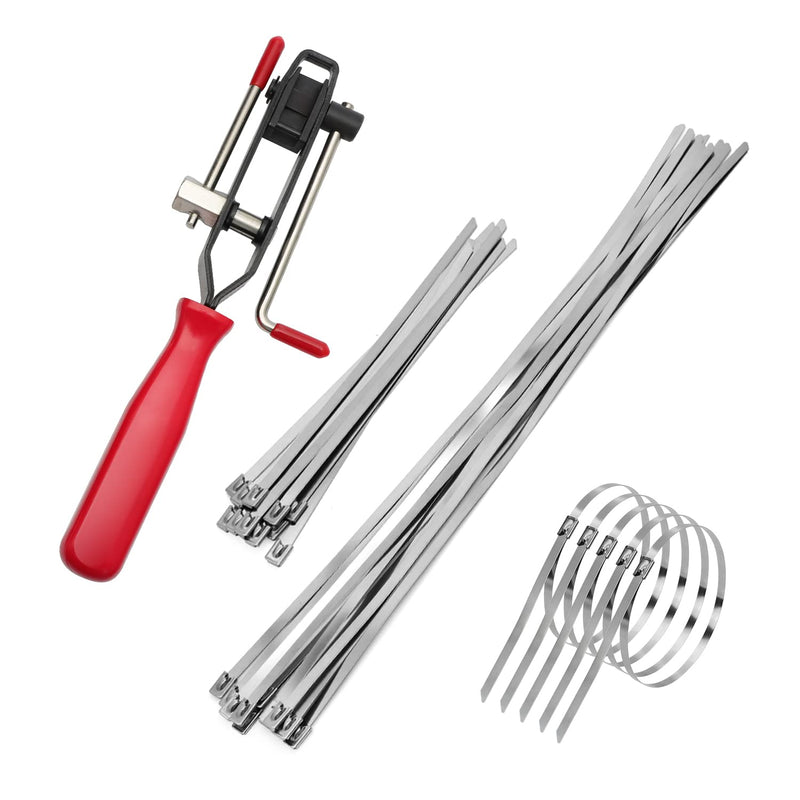 Alpha Rider Auto/ATV CV Joint Banding Boot Axle Clamp Pliers with 20PCS Stainless Steel CV Joint Boot Band Clamps for Most Cars Full Size