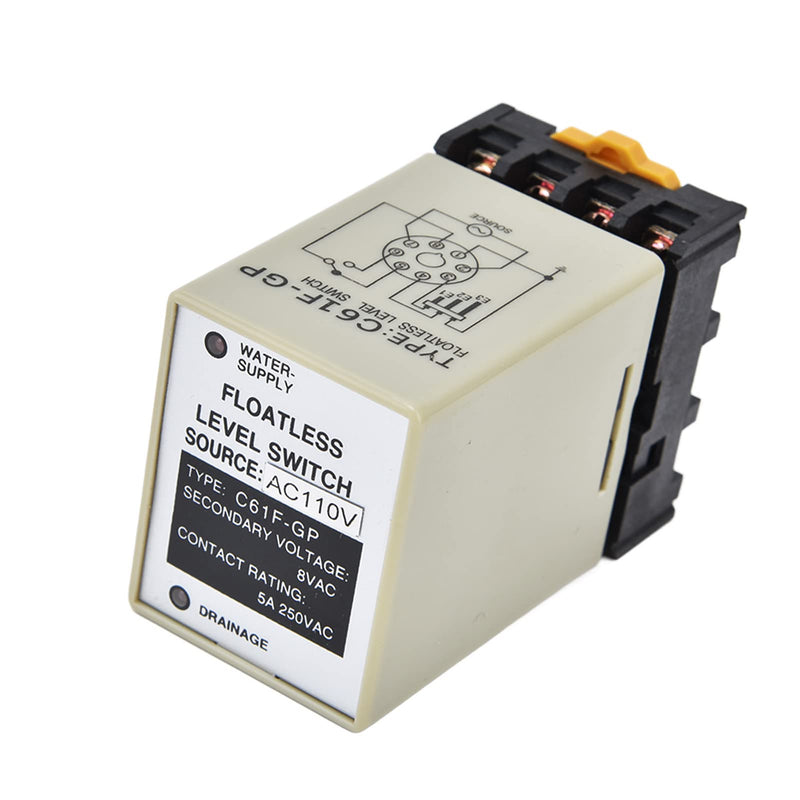 C61F‑GP Floatless Level Relay AC110V 50/60Hz Environmental Flame Retardant Shell Water Level Controller Floatless Level Switch Liquid Level Switch Water Level Control Switch floatless Levels Switch