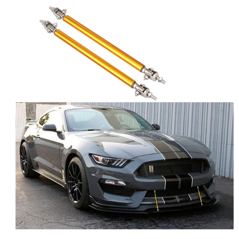 Splitter Strut Rods Adjustable 10"-13" Front Splitter Support Rods for Bumper Lip Splitter 2pc [Gold] GOLD 10"-13"