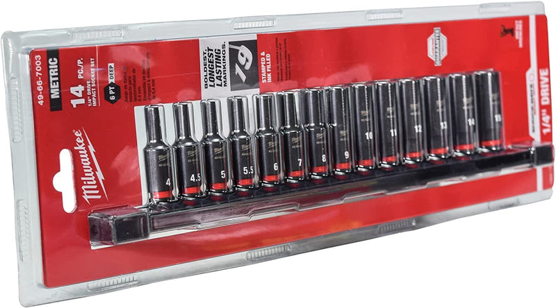 Milwaukee Electric - 14PC Shockwave IMP Duty Metric DP 6-PT Socket Set