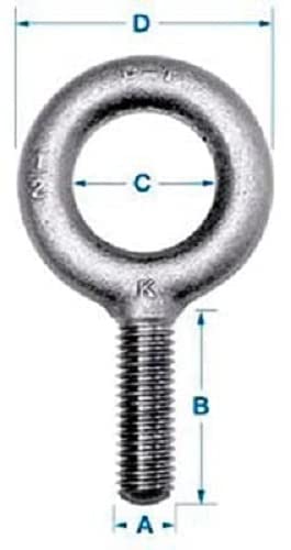 K2025-UNF - 1/2-20 X 1-1/2 Shoulder Pattern Eyebolt Fine Thread, 1EA