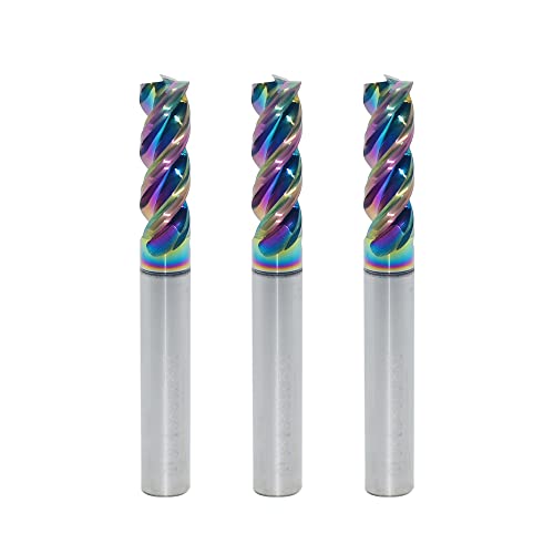 6mm Carbide Square End Mill, 3-Flute, DLC Coating, 3 Pcs 6mm (3 Pieces)
