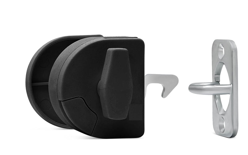 Sliding Door Latch- Pool Safety Latch Two Way Opening Sliding Door Latch (Black) Black