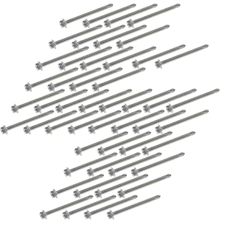 XunLiu 50PCS 12#-3" 410 Stainless Steel Self-Drilling Screws 12#-3"