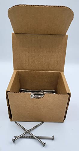 #8 x 3 Square Drive Deck Screws in 316 Stainless, Type 17 Wood Cutting Point, 100/Box #8 x 3