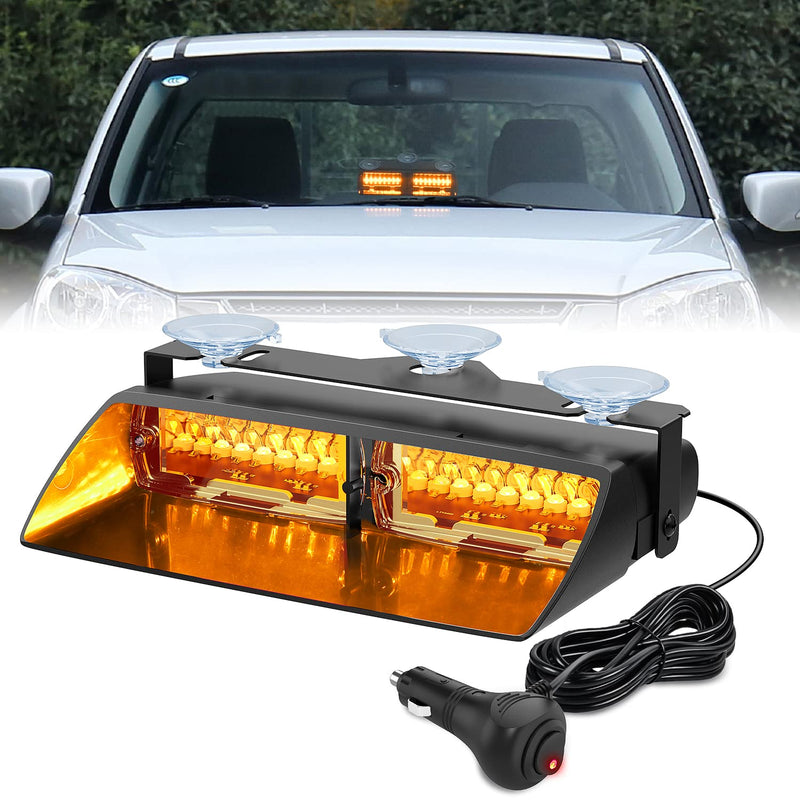  [AUSTRALIA] - Nilight Emergency Strobe Lights Windshield Hazard Warning Safety Flash Light with Suction Cups Super Bright LED for Police Enforcement Firefighters Vehicle Truck Amber