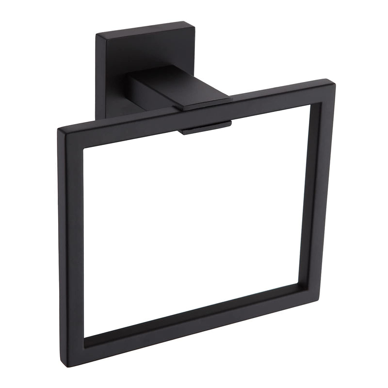 Bathroom Black Towel Ring SUS 304 Stainless Steel Square Towel Bar，Towel Rack Matte Black Towel Holder Modern Towel Hanger for Bathroom Lavatory Kitchen Wall Mount