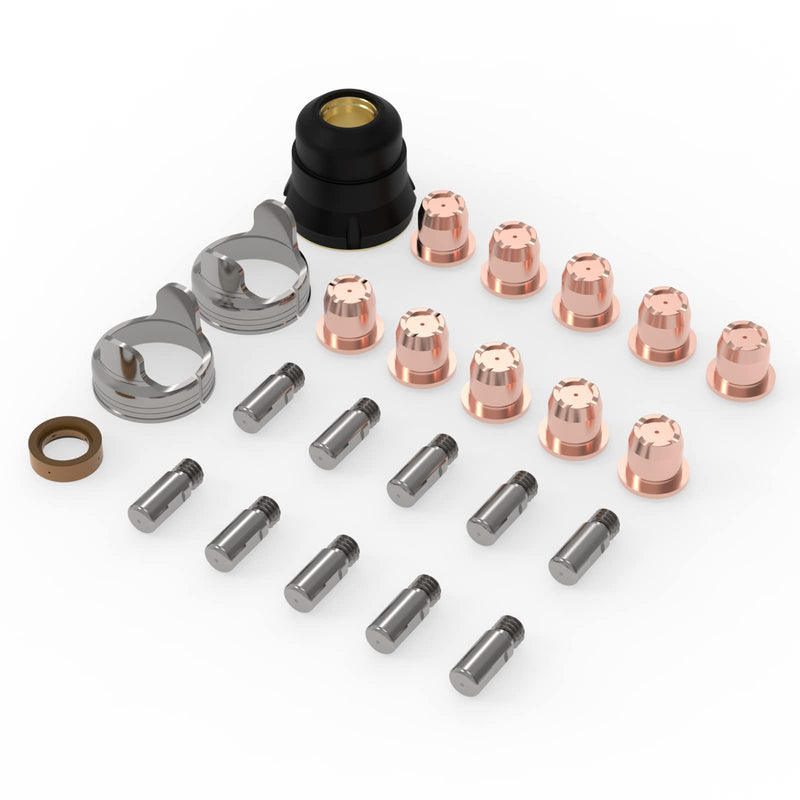 YESWELDER 24pcs Plasma Cutting Torch Consumables Sets Tip Electrode of IPT40, Suitable for YESWELDER CUT-55DS Pro/CUT-55NHF/CUT-55DS NHF PLUS/CUT-60DS PRO/CUT-65DS PRO/CUT-65DS Plus Plasma Cutter IPT40-24