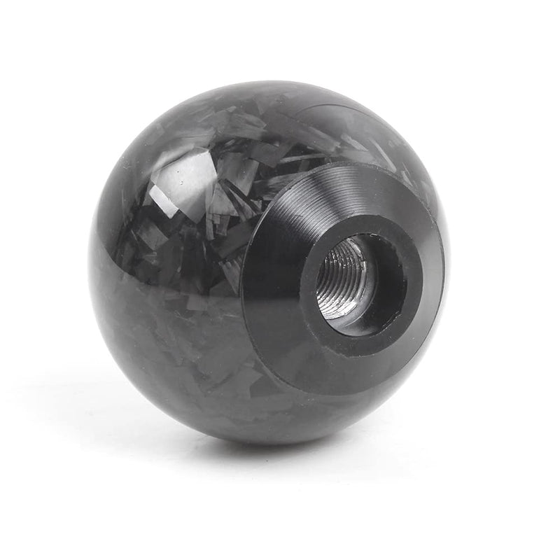 Forged Carbon Fiber Shift Knob Real Carbon Fiber Gear Shifter Spherical Type Unique Designed for Most Manual Car Universal Gear Shift Knob with 3 Adapters (Carbon Fiber-Sphere, Black) Carbon Fiber-Sphere