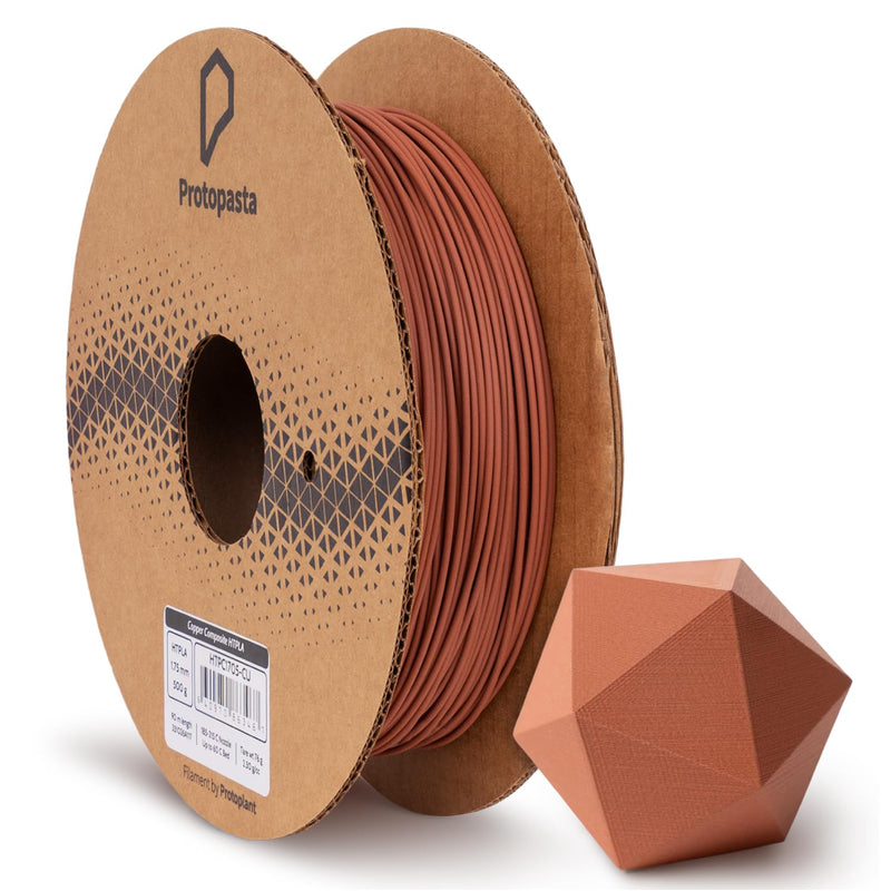 Protopasta Copper Filled PLA 3D Printer Filament | ProtoPlant Metal-Filled PLA Plastic Printer Filament with 60% Copper | Polish and Patina Friendly Metal Composite Filament | 500g Metallic Spool
