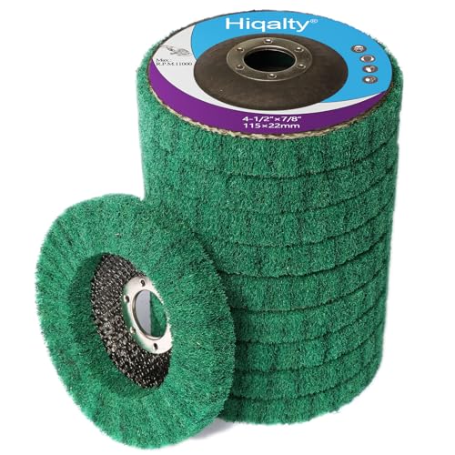 10Pcs 4.5" x 7/8" Nylon Fiber Flap Disc Polishing Grinding Wheel,Abrasive Grinding Discs for Angle Grinder,for Stainless Steel Polishing Metal Surface Finishing(Green) Green