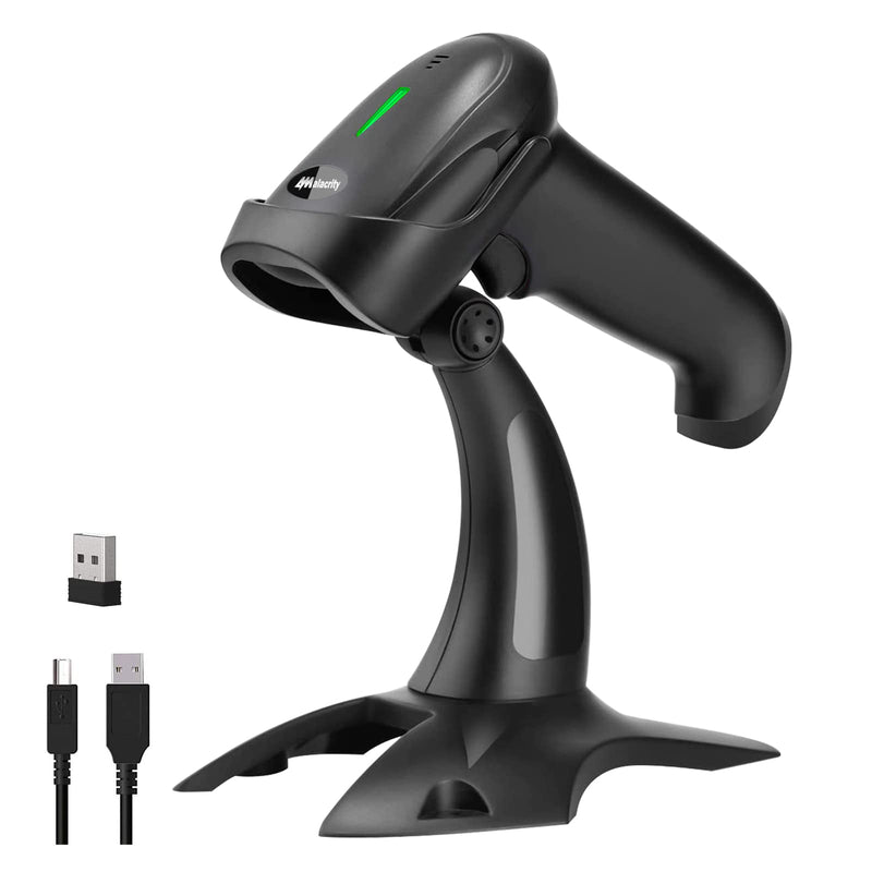 2D Bluetooth Barcode Scanner,Alacrity 1D 2D Hands-Free Automatic Scanning 3-in-1 Connections Bluetooth&USB Wired&2.4GHz Wireless Barcode Reader,Work with Windows,Mac,Android,Linux,iOS 2D Bluetooth Barcode Scanner