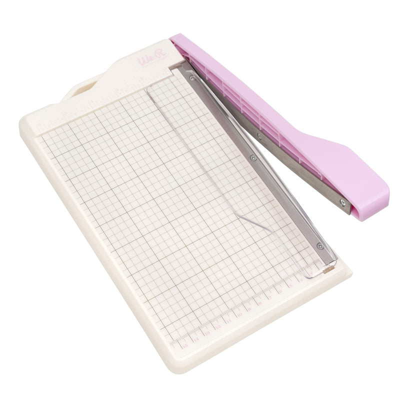 We R Memory Keepers Mini Guillotine Paper Trimmer – Lilac, Compact Paper Cutter, 1/4-Inch Grid for Precision Cutting, Cuts Up to 3 Sheets, Perfect for Card Making, Journals, and Small Craft Projects