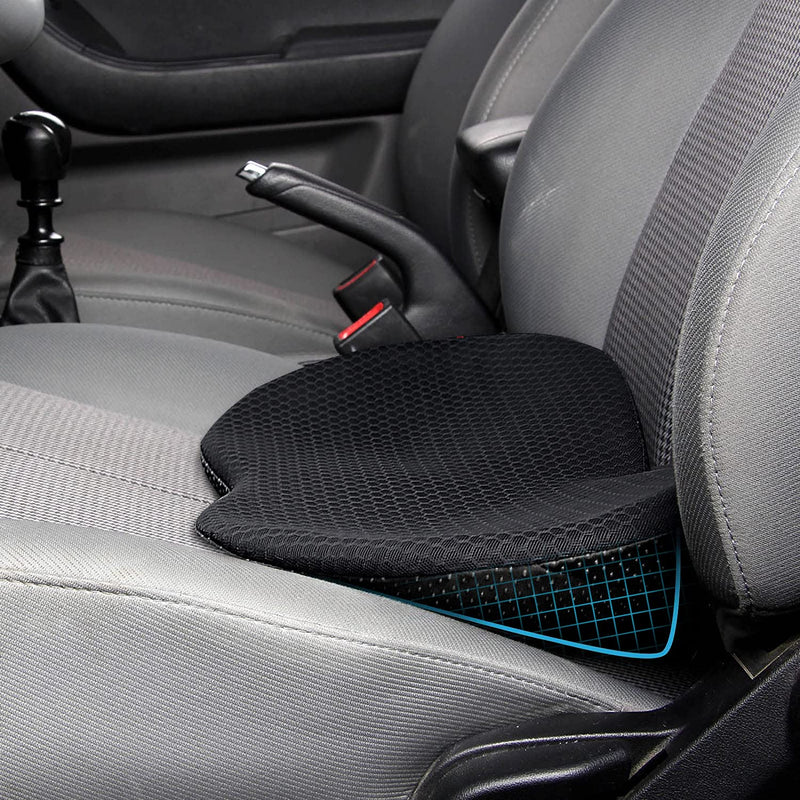 Car Seat Cushion - Memory Foam Car Seat Pad - Sciatica & Lower Back Pain Relief - Car Seat Cushions for Driving - Road Trip Essentials for Drivers(Black) Black