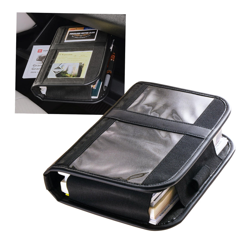 High Road Glove Box Organizer and Car Manual Holder - Insurance and Registration Holder for Glove Box with Clear Pockets for Quick Access to Car Documents and Expandable Manual Holder