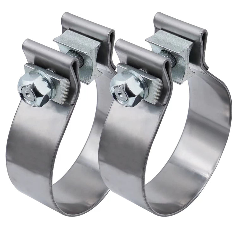 5 inch Exhaust Clamp Narrow Band Muffler Clamp Stainless Steel for Exhaust Pipe and System Repair (2 Pack) 5"