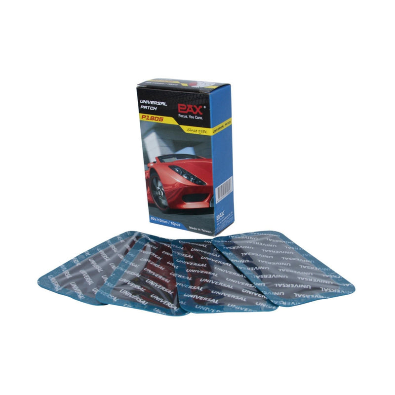 PAX 10 Pcs 60 x 110mm Rectangle Universal Tube and Tire Patches, Radial and Bias Flat Tires Punctures Repair, for Car, Truck, Tractor, Agricultural Vehicles, BMX, ATVs, Any Inflatable Rubber