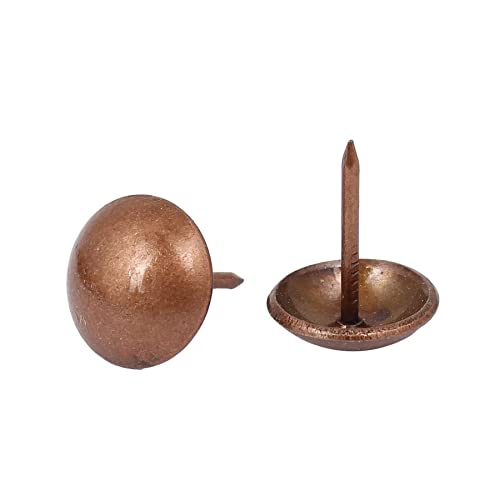 ZAYI 5/8”x13/16” Antique Red Copper Upholstery Tacks, Furniture Nails Thumb Tacks Pins Assortment Kit for DIY Wood Furniture Décor 100PCS (5/8inch, Red Copper)