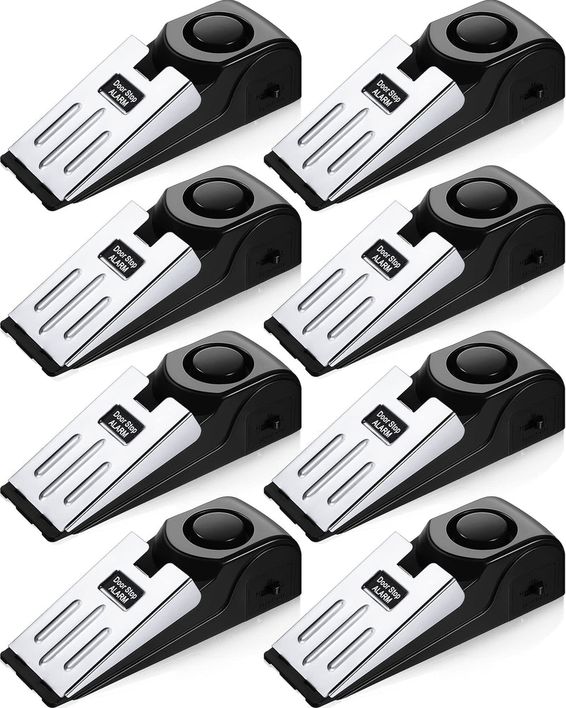 8 Pieces Door Stop Alarm Door Stoppers with 120 dB Security Alarm Doorstops Wedge Doors Stopper Alarms for Travel Apartment Home House Doors Stoppers Safety Tools
