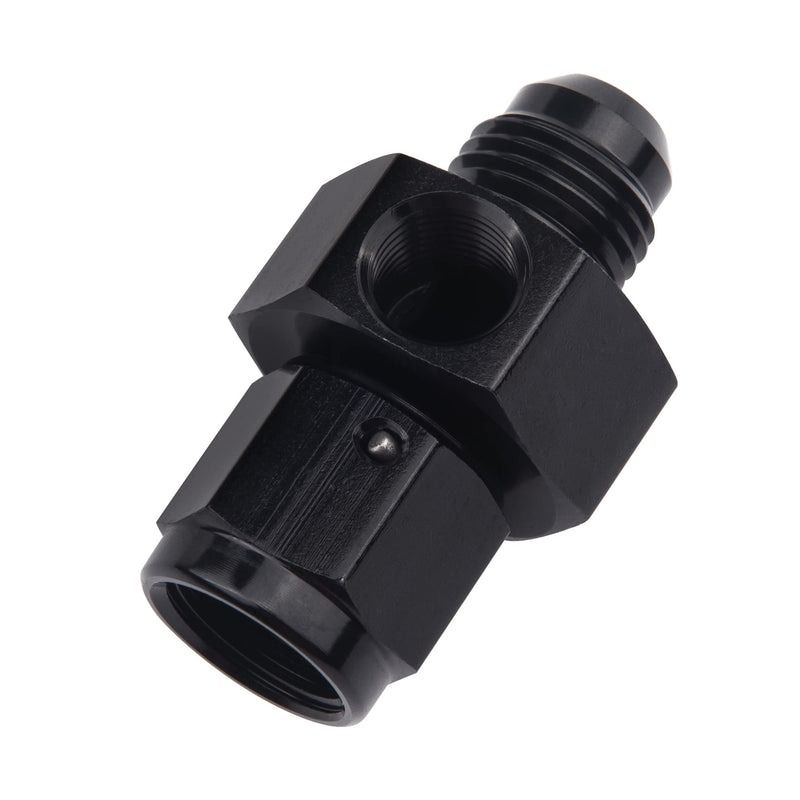 EVIL ENERGY 6AN Male Flare to -6 Female Swivel with 1/8 NPT Gauge Port Fuel Pressure Take Off Fitting Adapter Aluminum AN6 with 1/8 NPT Port