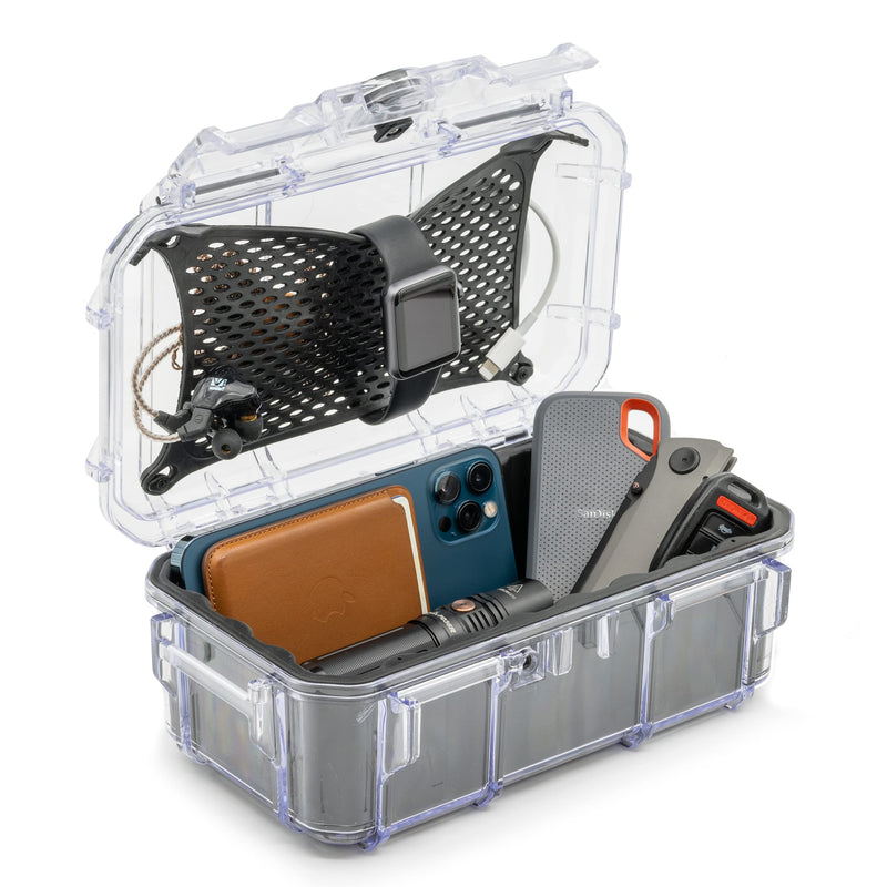 Evergreen 57 Waterproof Dry Box Protective Case - Travel Safe/Mil Spec/USA Made - for Cameras, Phones, Ammo Can, Camping, Hiking, Boating, Water Sports, Knives, & Survival (Clear) Clear