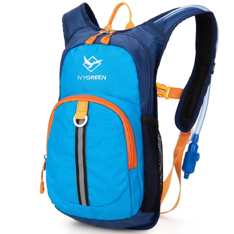 Ivygreen Kids Hydration Backpack, Hiking Backpack for Boys or Girls with 1.5L Water Bladder Blue - Small