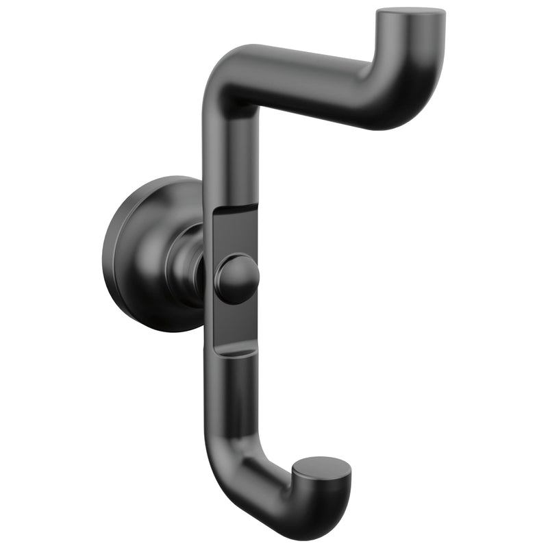 Double Robe Hook Matte Black (Pack of 1)