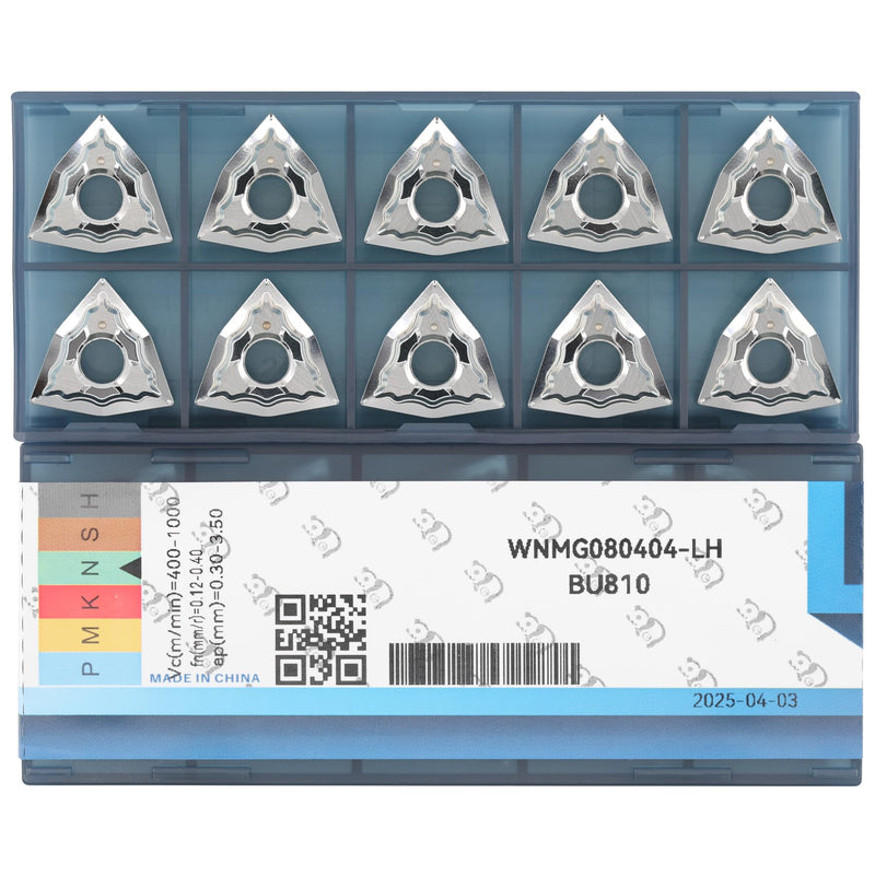 WNMG431 Wnmg080404 Carbide Turning Inserts for Aluminum, Polished Indexable Lathe Tools with LH Chipbreaker for Copper and Non-Ferrous Metal Machining, 10 Pcs WNMG080404 (WNMG431)