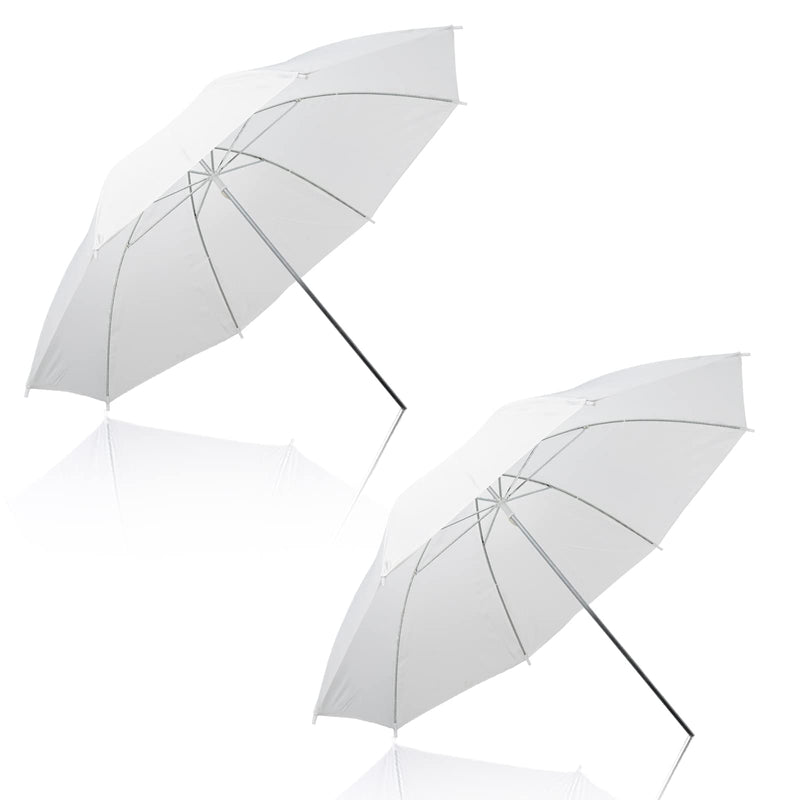 2 Pack Photography Umbrella Lighting Kit, 2 * 43inch Translucent White Soft Umbrella for Studio/Outdoor Photo and Video Lighting Accessories (2 Pack (2X 43 White)) 2 pack-white