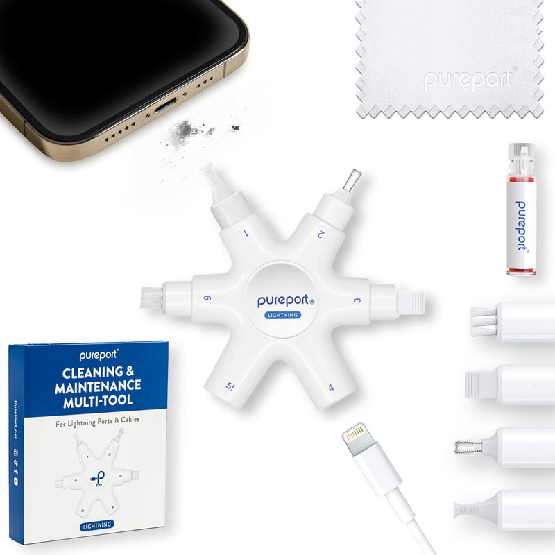 Cleaning Kit for iPhone | The Original Phone Cleaner Multi-Tool | Compatible with iPhone & iPad | Repair & Restore Charging Ports, Lightning Cables & Connectors | As Seen on USA Today For iPhone/iPad (Lightning Connector)