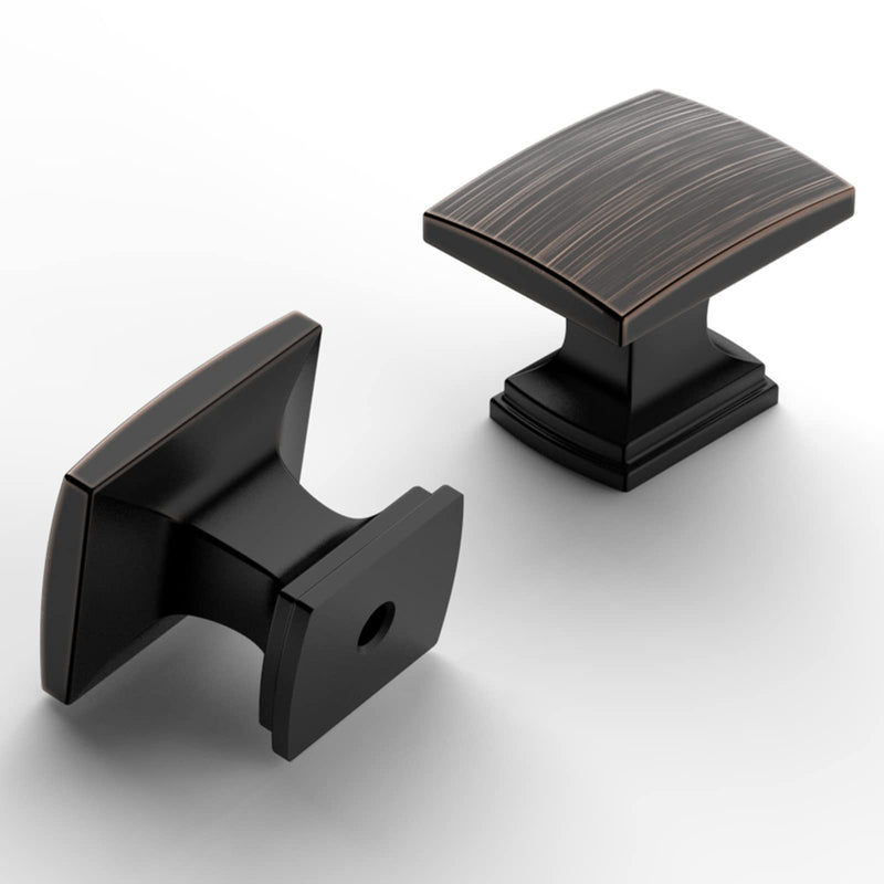10 Pack 1 Inch Oil Rubbed Bronze Cabinet Knobs Kitchen Cabinet Knobs Square Cabinet Knobs Zinc Cabinet Hardware Drawer Knobs Dresser Knobs Kitchen Knobs for Cabinets Single Hole Knob 10 Pack