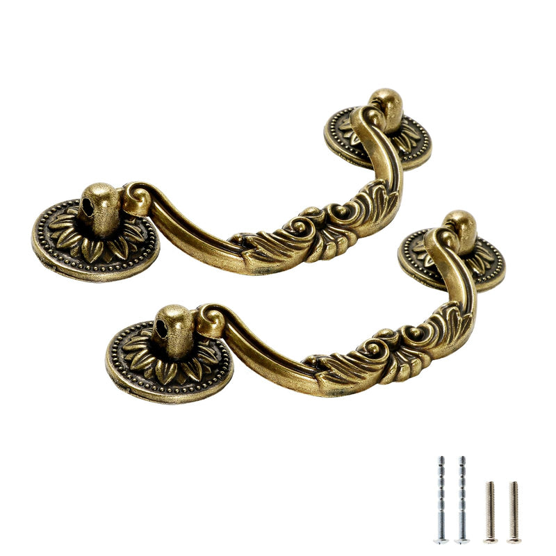 10pcs Antique Bronze Cabinet Pulls, 5 inch Hole Centers Vintage Cabinet Drawer Handles, Retro Dresser Drawer Pulls, Metal Door Handles for Drawers Dresser Chest Closet 5 inch C/C 10