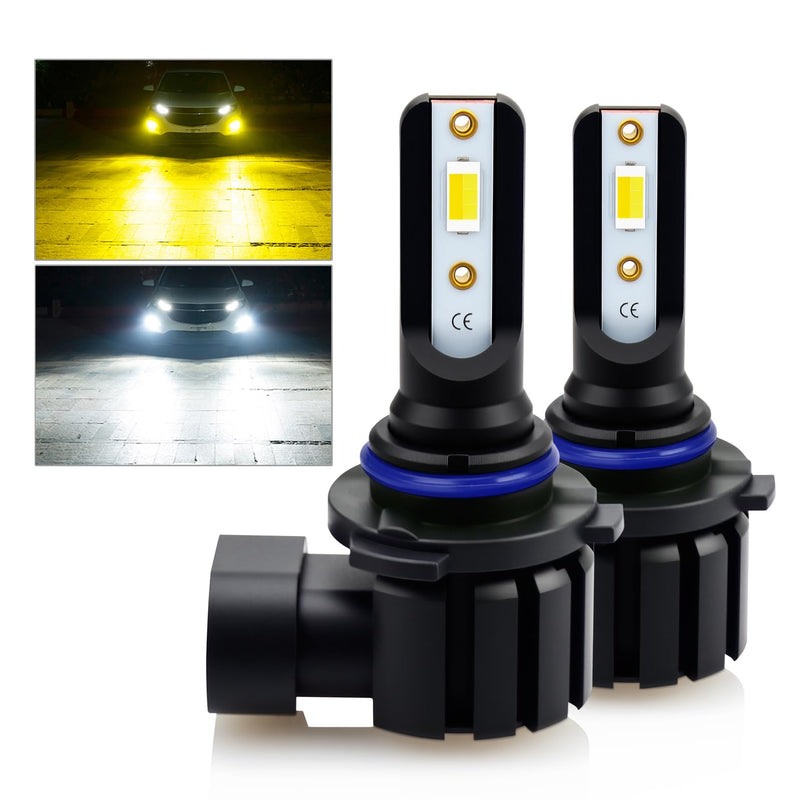 D-Lumina H10 Switchback LED Fog Light Bulbs, 8000 Lumens 40W 300% Brightness Dual Color 6000K Xenon White/3000K Golden Yellow, 9145 9140 9045 9040 LED Fog Light DRL Bulb Upgrade Replacement, Pack of 2 Golden Yellow ＆ White