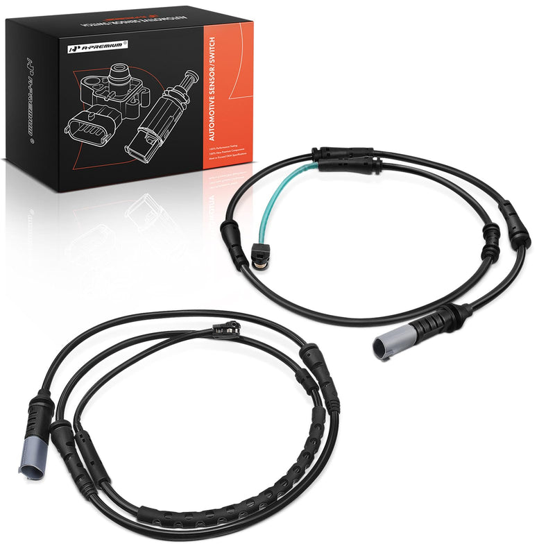 A-Premium Front and Rear Disc Brake Pad Wear Sensors Compatible with BMW 528i, 535d, 535i, 550i, 640i, 650i, 528i/535d/535i/550i/640i/650i xDrive, Alpina B6 xDrive Gran Coupe, ActiveHybrid 5, 2-PC Set