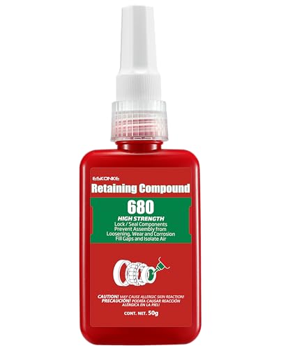 ESKONKE Retaining Compound Green 680 Sleeve Retainer High Strength Cylindrical Metal Components Assemblies Locking and Sealing Anaerobic Glue 1.69 Oz/50 ml