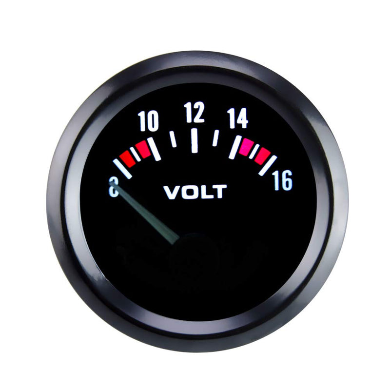 ESUPPORT Universal Car 2" 52mm Pointer Volt Voltage Gauge Meter Celsius White LED Light Indicator Display Electrical Volt Gauge