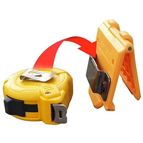 Measuring Tape Measure Holder Clip on Belt, Tool Tape Holder for Tool Belt. Yellow Yellow 1 pack