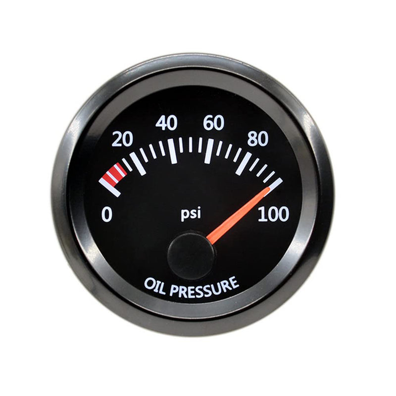 ESUPPORT Universal Car 52mm Pointer Oil Pressure Gauge Meter Kit Press PSI White LED Light Pointer Indicator Dail Display Electronic Oil Press Gauge PSI
