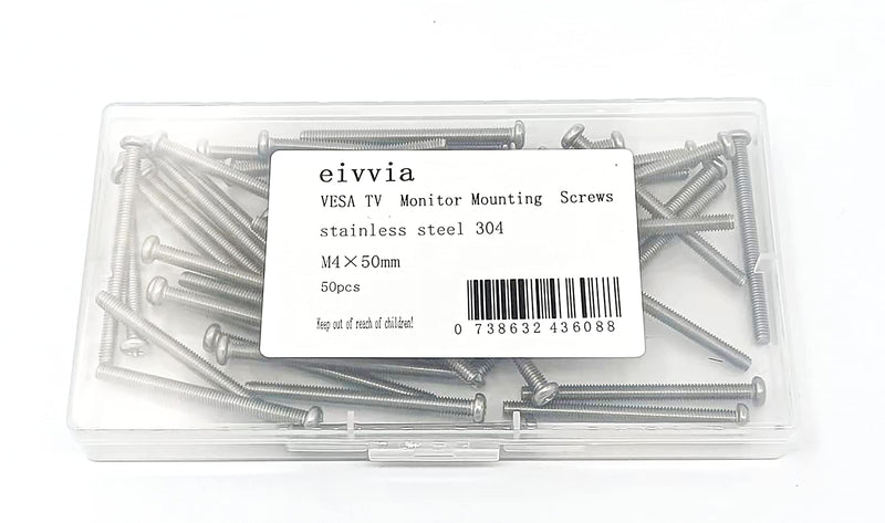50Pcs VESA TV Monitor Mounting Screws M4 x 50mm