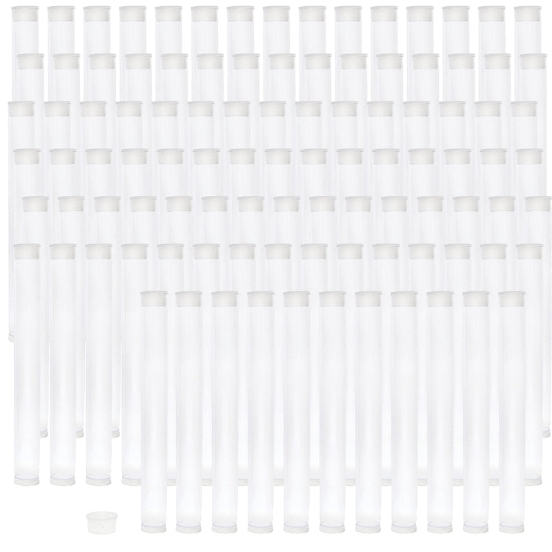 The Beadsmith Clear Plastic Tubes - 5-Inch-Long Round Tubes, 9/16 Inches in Diameter - Flat Caps - Use for Beads, Bath Salts, Wedding & Party Favors, Home or Office Storage - Bag of 100 5" Long - 9/16 Dia - 100 Per Bag